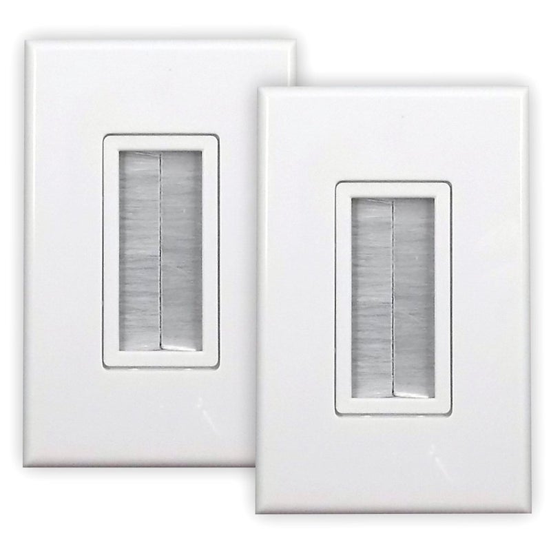 PowerBridge Solutions PB-WPB-2 Cable Management Brush Wall Plate, Decora Style, Cable Pass Through, 2-Pack - Image 2